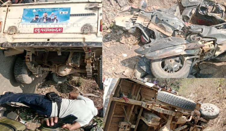 प्युठानमा राष्ट्रिय स्वतन्त्र पार्टीको चुनावी प्रचार गाडीको ठक्कर,३ जना रिफर