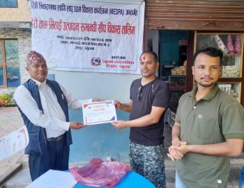 दूधको परिकार बनाउने तालिम सकियो