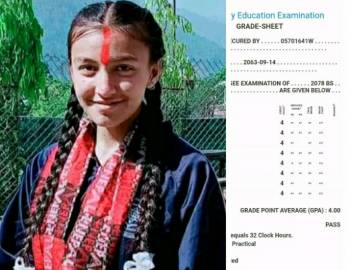 एसईई नतिजा: कालिका माबिकि "मनसुन"भईन प्युठान जिल्ला टपर 