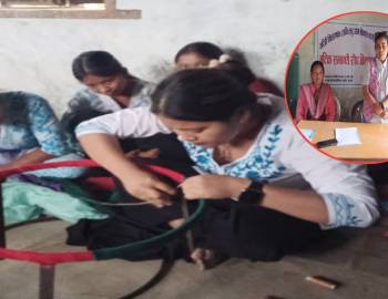 हंसपुरका महिलाहरुलाई बुटिक सिकाउदै सरुमारानी गाउँपालिका 