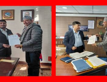 दम्ती सबस्टेसन र खेलमैदानको माग लिएर केन्द्र पुगे उपाध्यक्ष पोख्रेल 